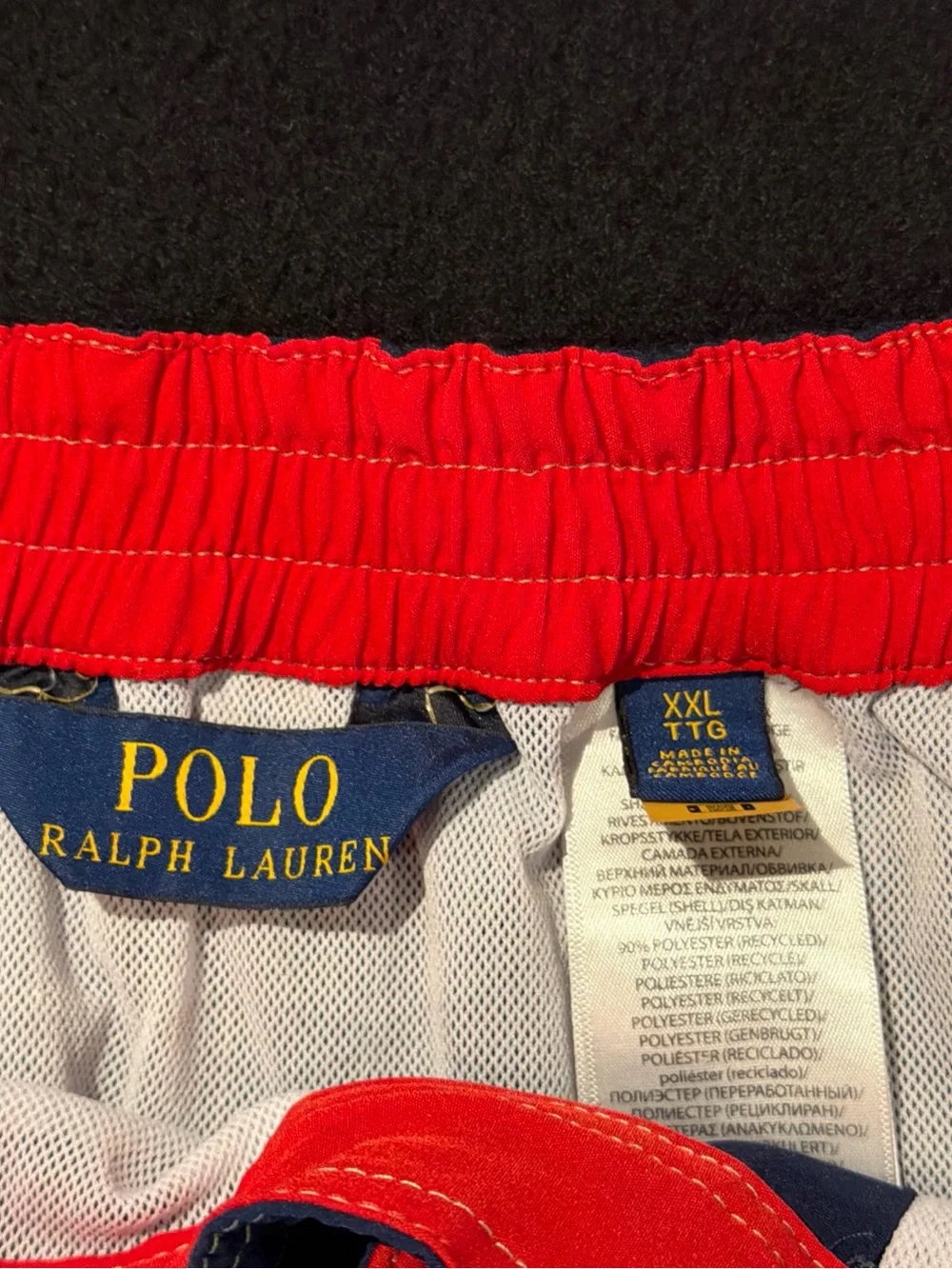 Polo‎ Ralph Lauren Men's Lined Swim Trunks Shorts Navy Blue Red Pony Mens XXL
